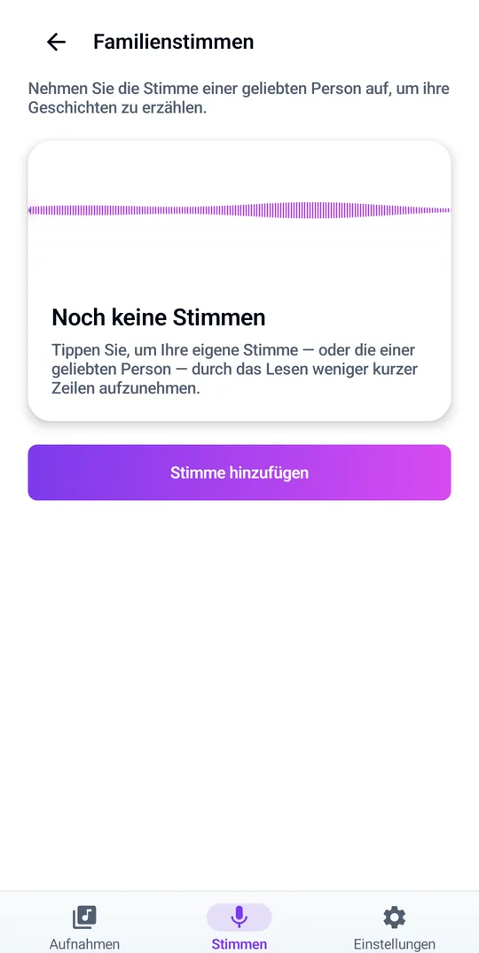 Halte die Stimmen deiner Familie fest