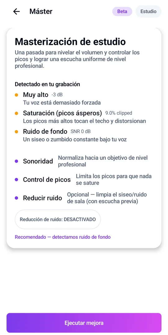 Enhance encuentra y corrige problemas de audio