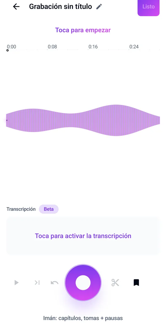 Edita sobre la forma de onda con tomas, cortes y marcas de capítulo