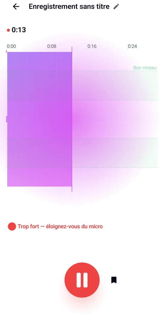 Enregistrement avec coaching de niveau en direct