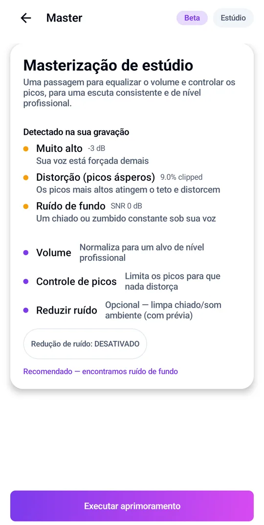 O Enhance encontra e corrige problemas de áudio